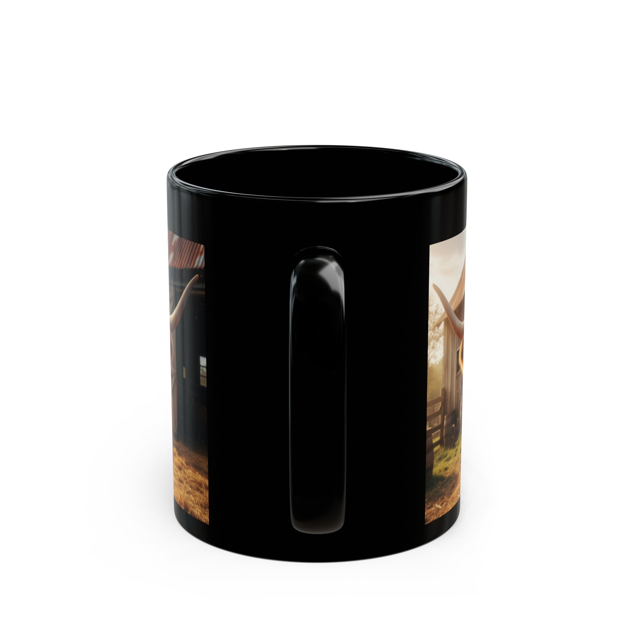 Highland Cow Black Mug - AI Market Visuals Mug