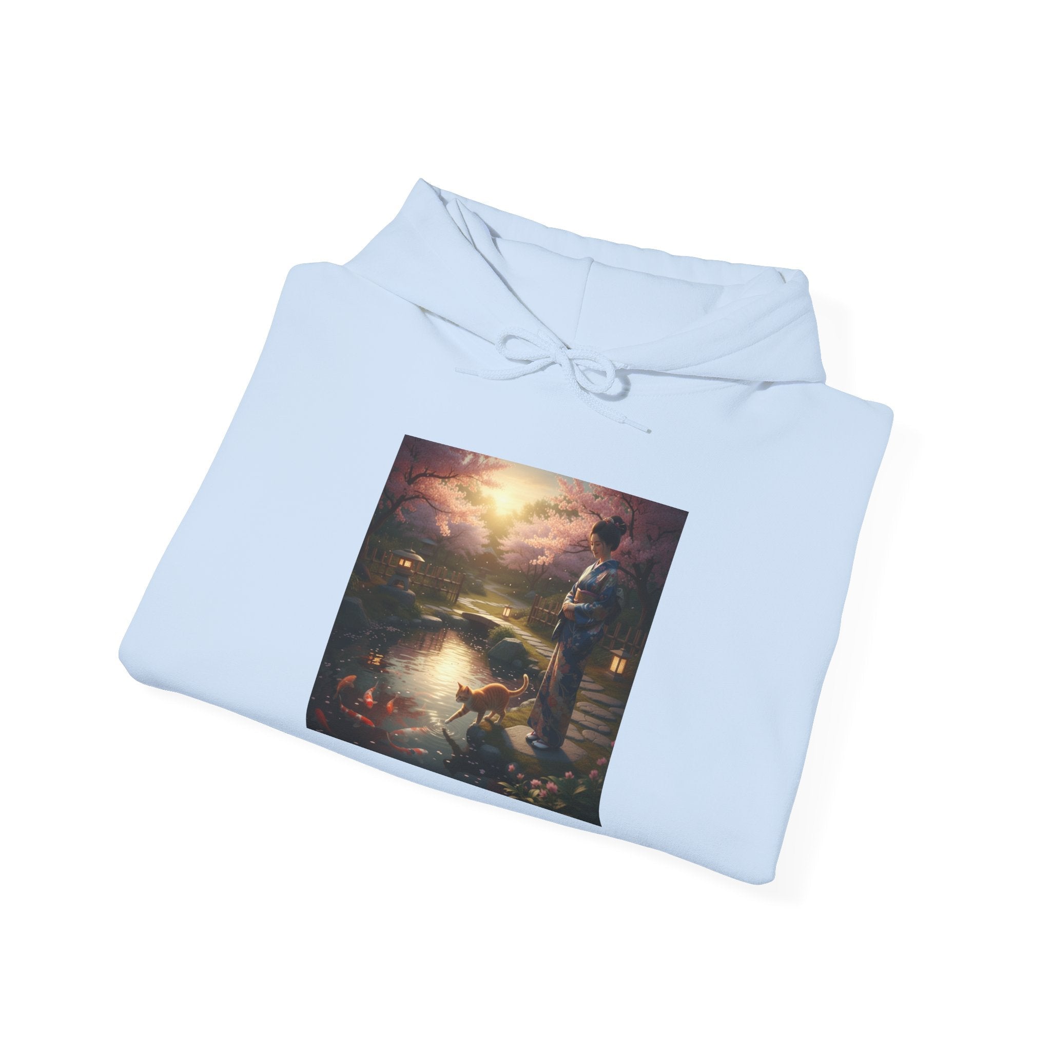 Japanese Garden Print Hoodie - AI Market Visuals Hoodie