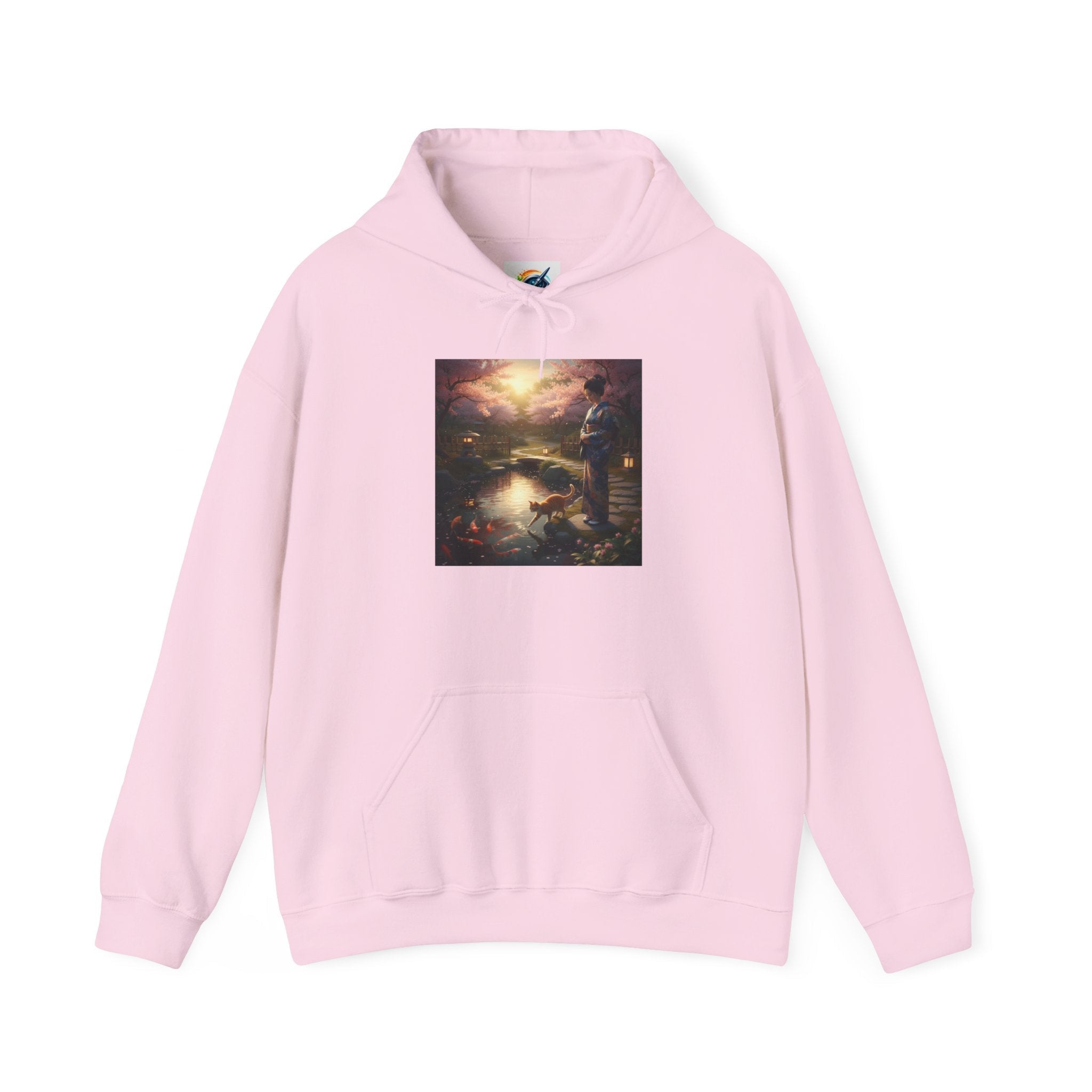 Japanese Garden Print Hoodie - AI Market Visuals Hoodie
