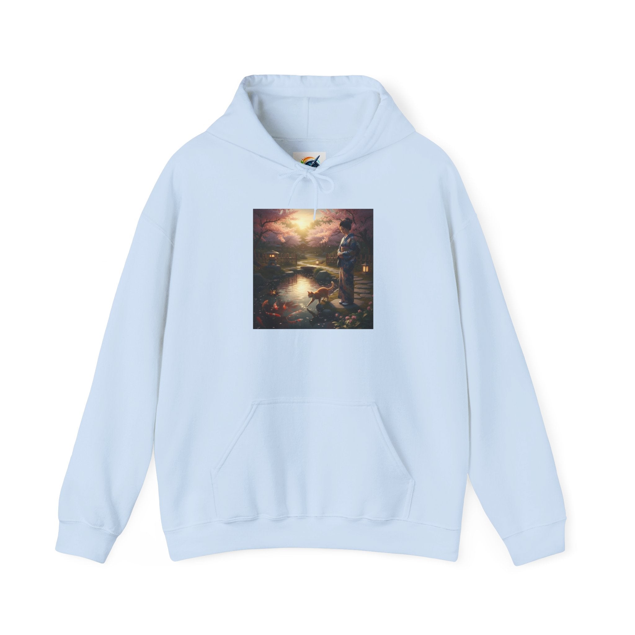 Japanese Garden Print Hoodie - AI Market Visuals Hoodie