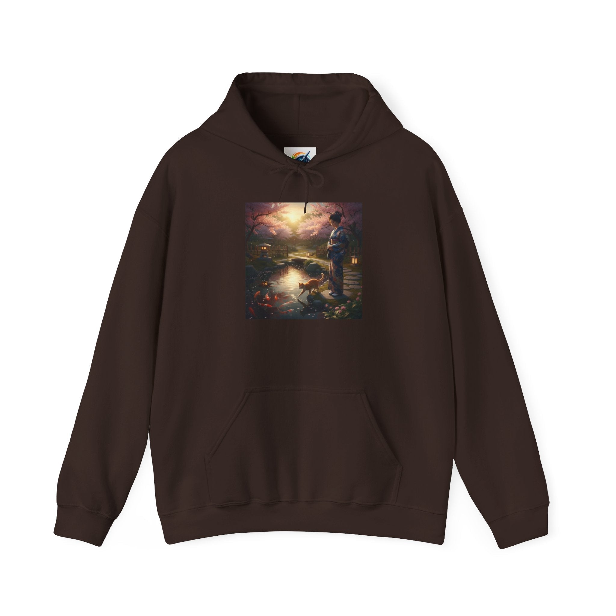 Japanese Garden Print Hoodie - AI Market Visuals Hoodie