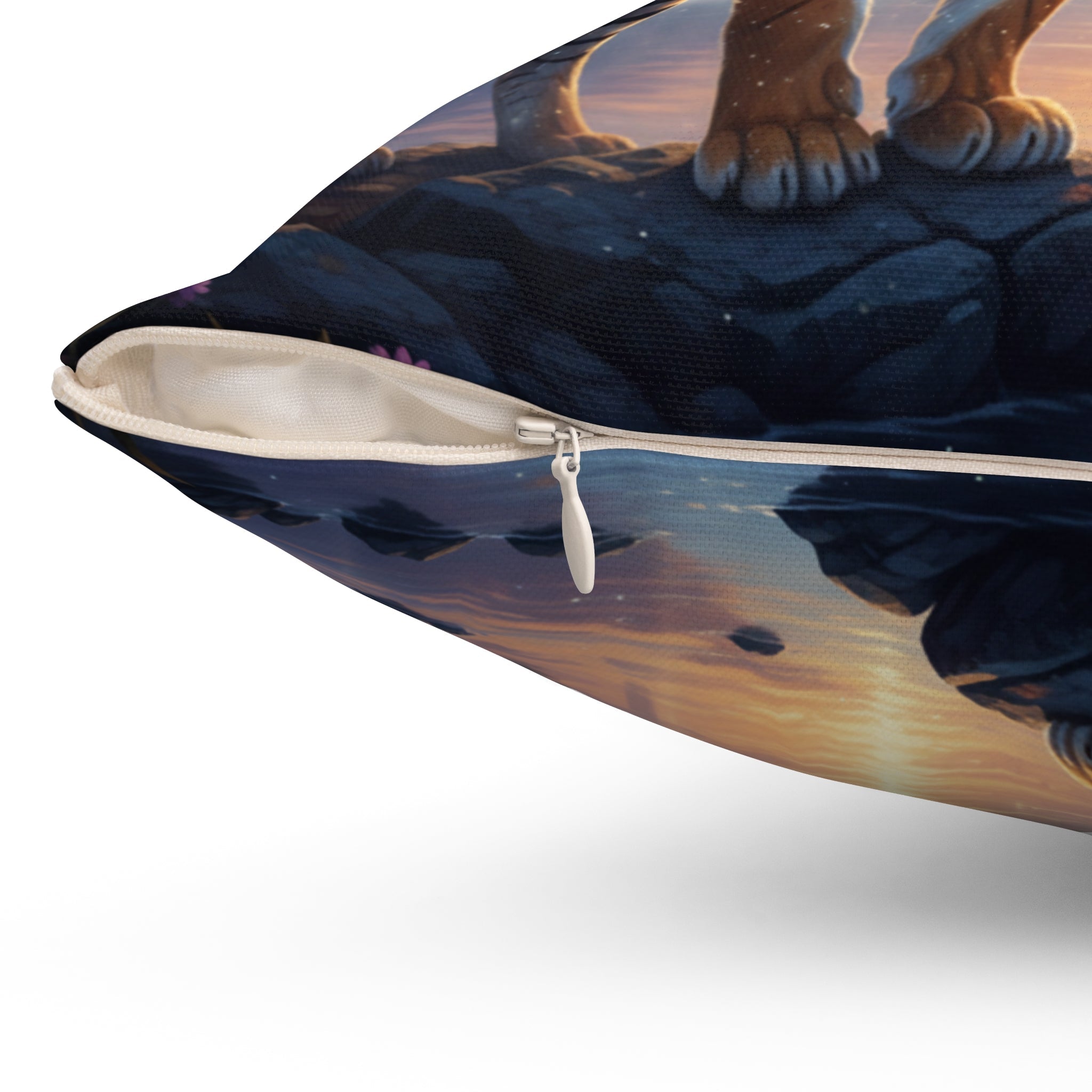 Majestic Tiger Landscape Decorative Cushion - AI Market Visuals Home Decor