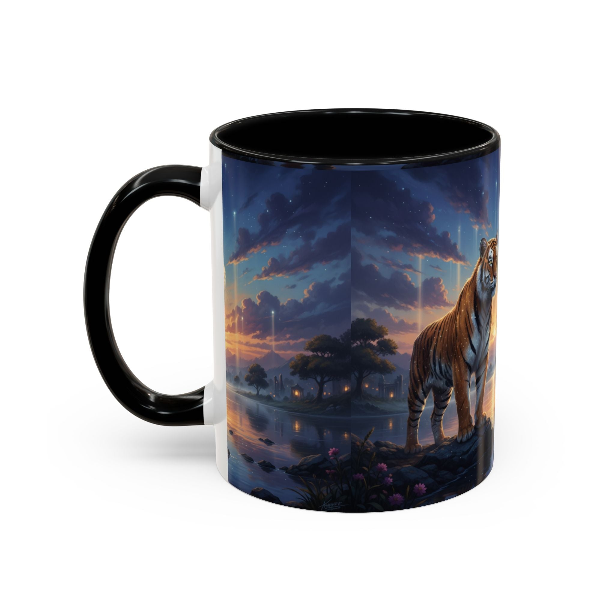 Tiger Sunset Coffee Mug - AI Market Visuals Mug