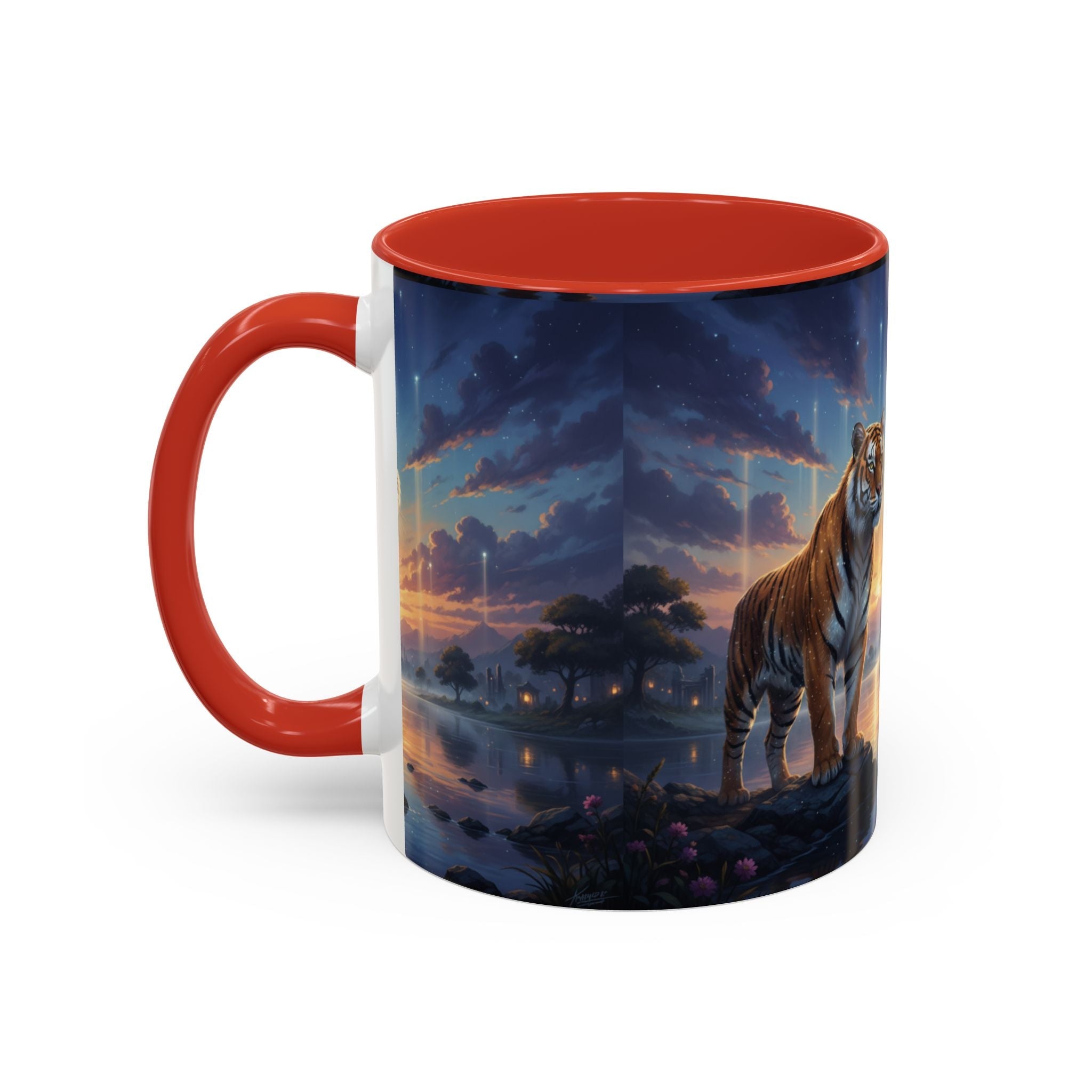 Tiger Sunset Coffee Mug - AI Market Visuals Mug