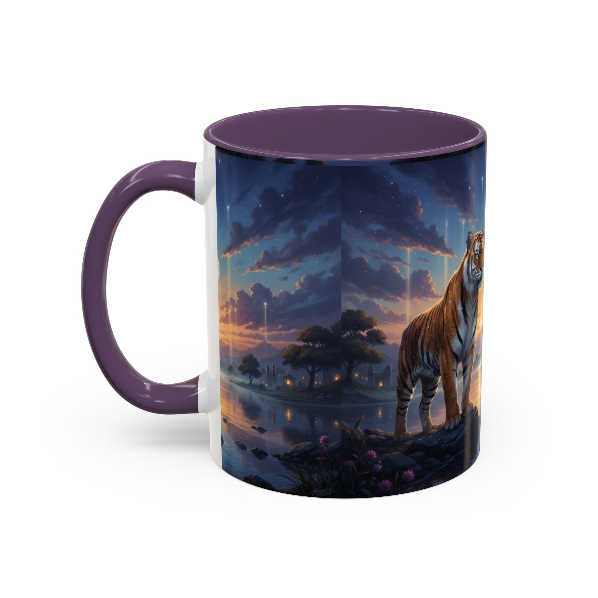 Tiger Sunset Coffee Mug - AI Market Visuals Mug
