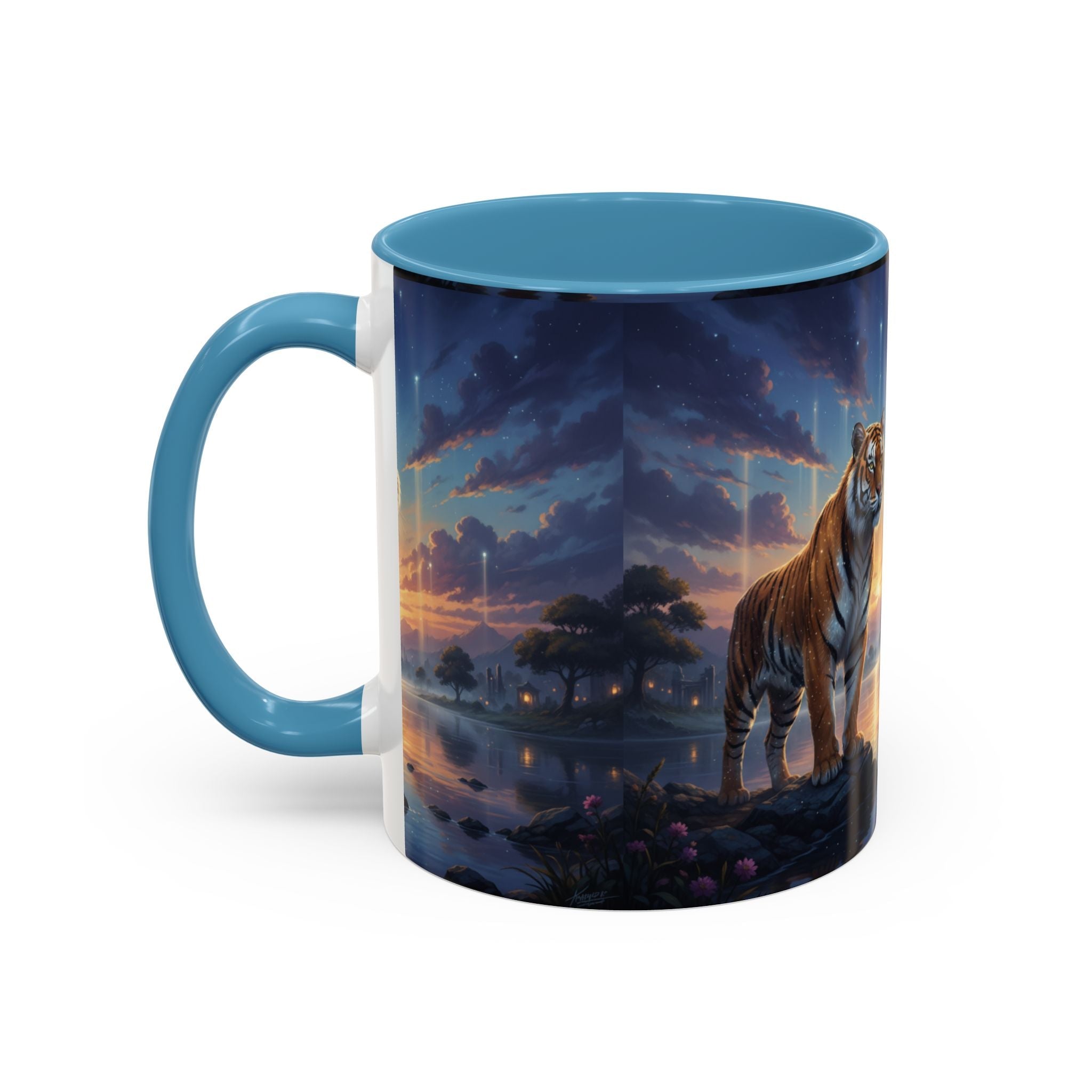 Tiger Sunset Coffee Mug - AI Market Visuals Mug