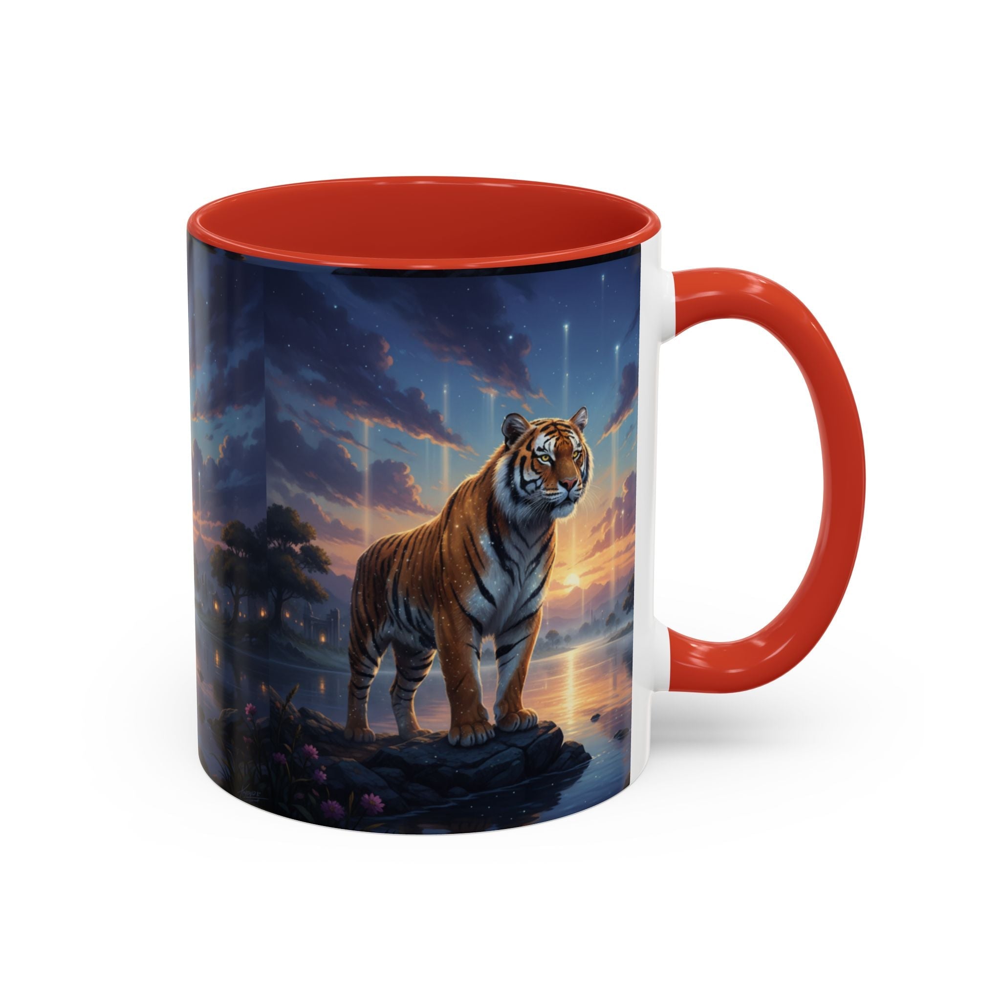 Tiger Sunset Coffee Mug - AI Market Visuals Mug