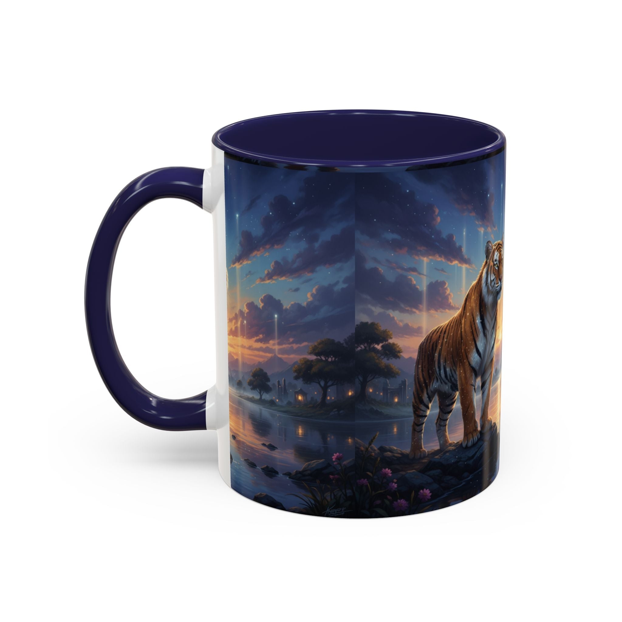 Tiger Sunset Coffee Mug - AI Market Visuals Mug