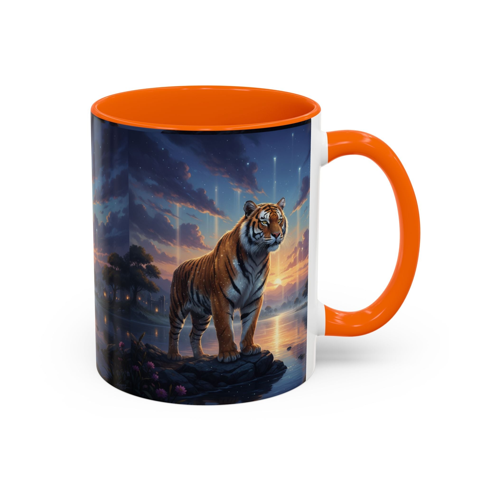 Tiger Sunset Coffee Mug - AI Market Visuals Mug