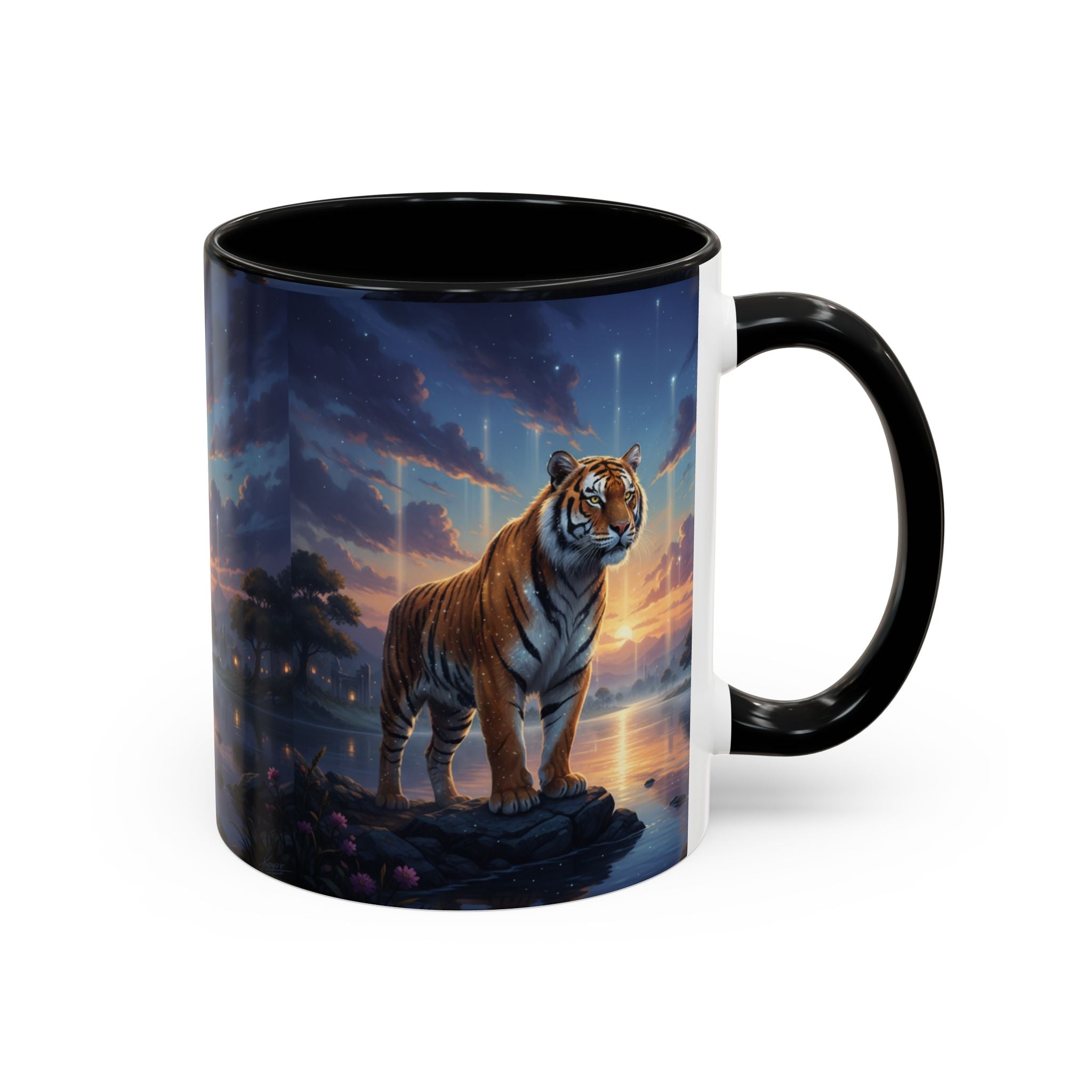 Tiger Sunset Coffee Mug - AI Market Visuals Mug