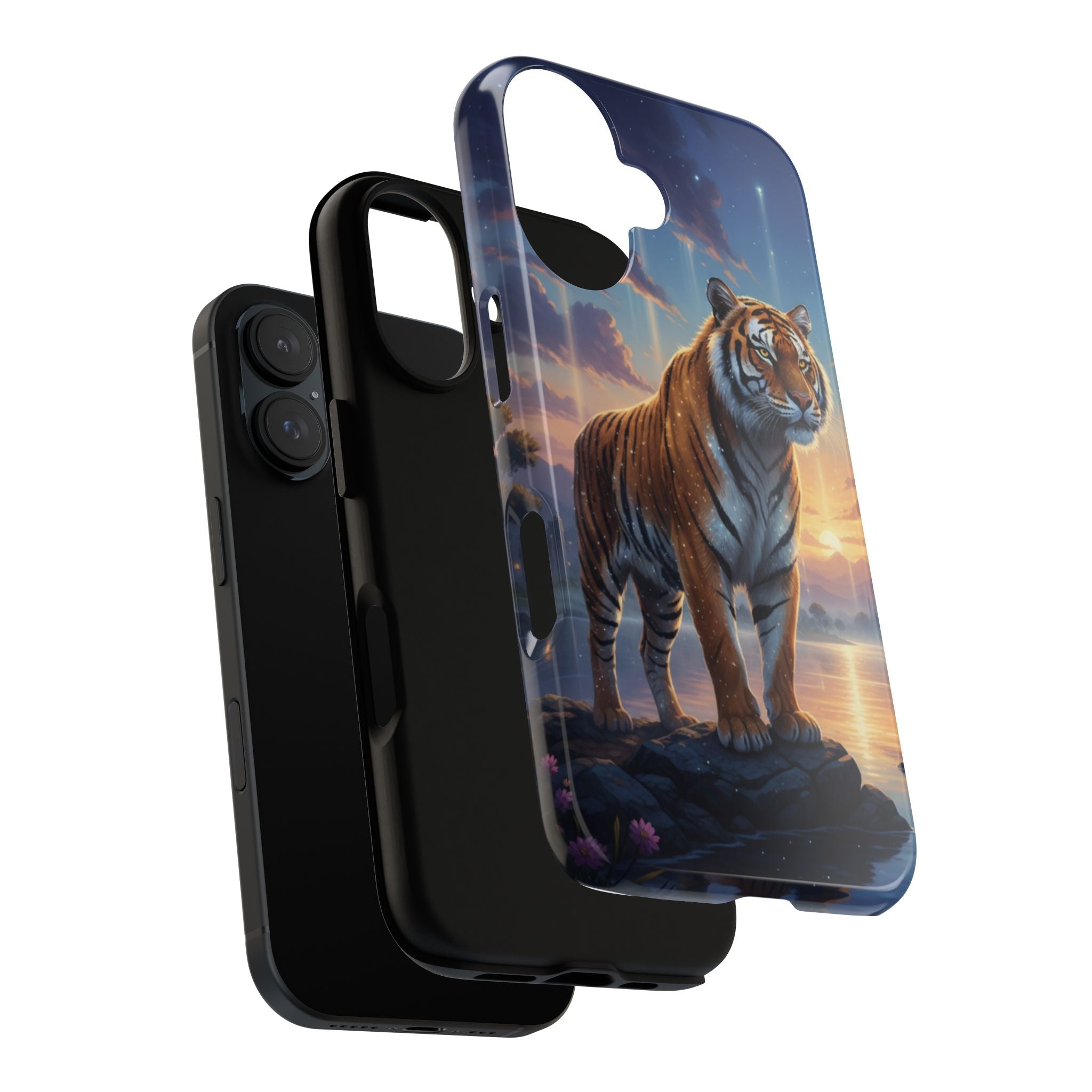 Tiger Sunset Protective iPhone Cover - AI Market Visuals Phone Case
