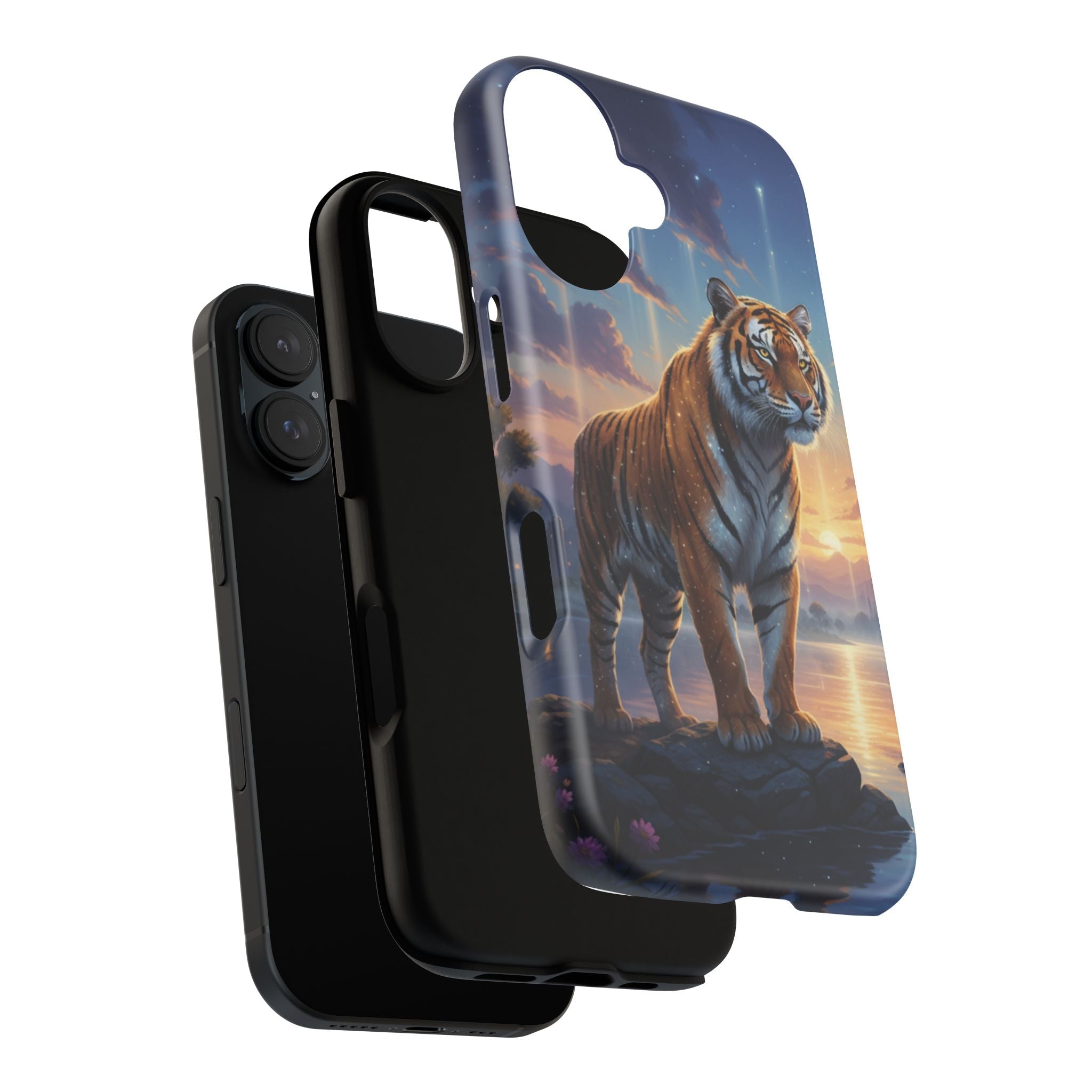 Tiger Sunset Protective iPhone Cover - AI Market Visuals Phone Case