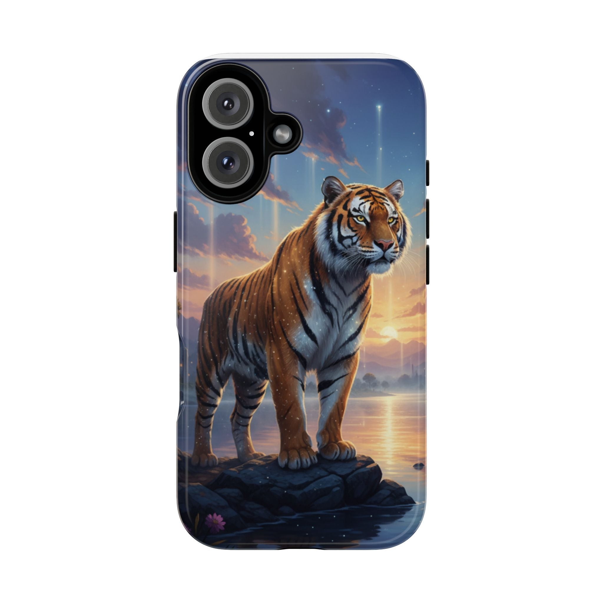 Tiger Sunset Protective iPhone Cover - AI Market Visuals Phone Case