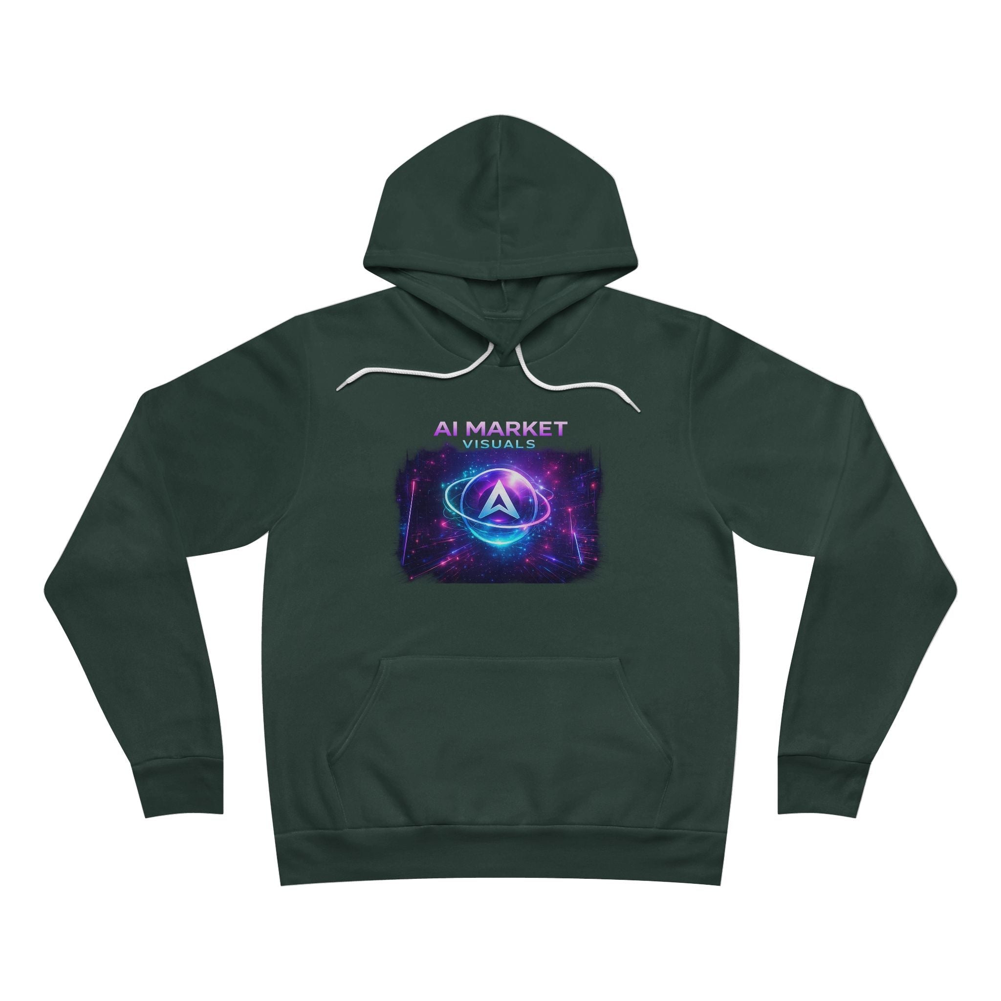AI Market Logo Hoodie — Futuristic Neon Tech Pullover - AI Market Visuals Hoodie