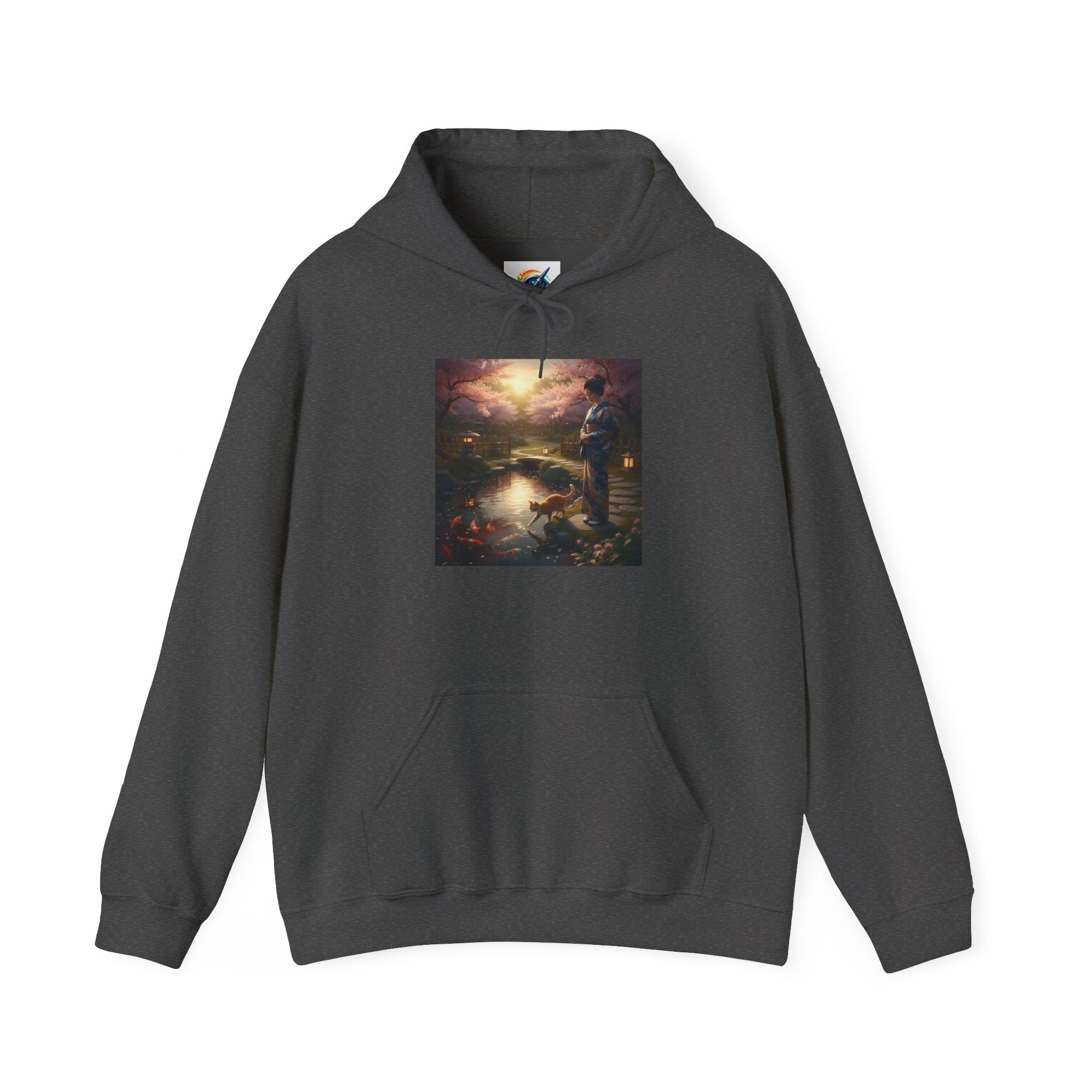 Japanese Garden Print Hoodie - AI Market Visuals Hoodie