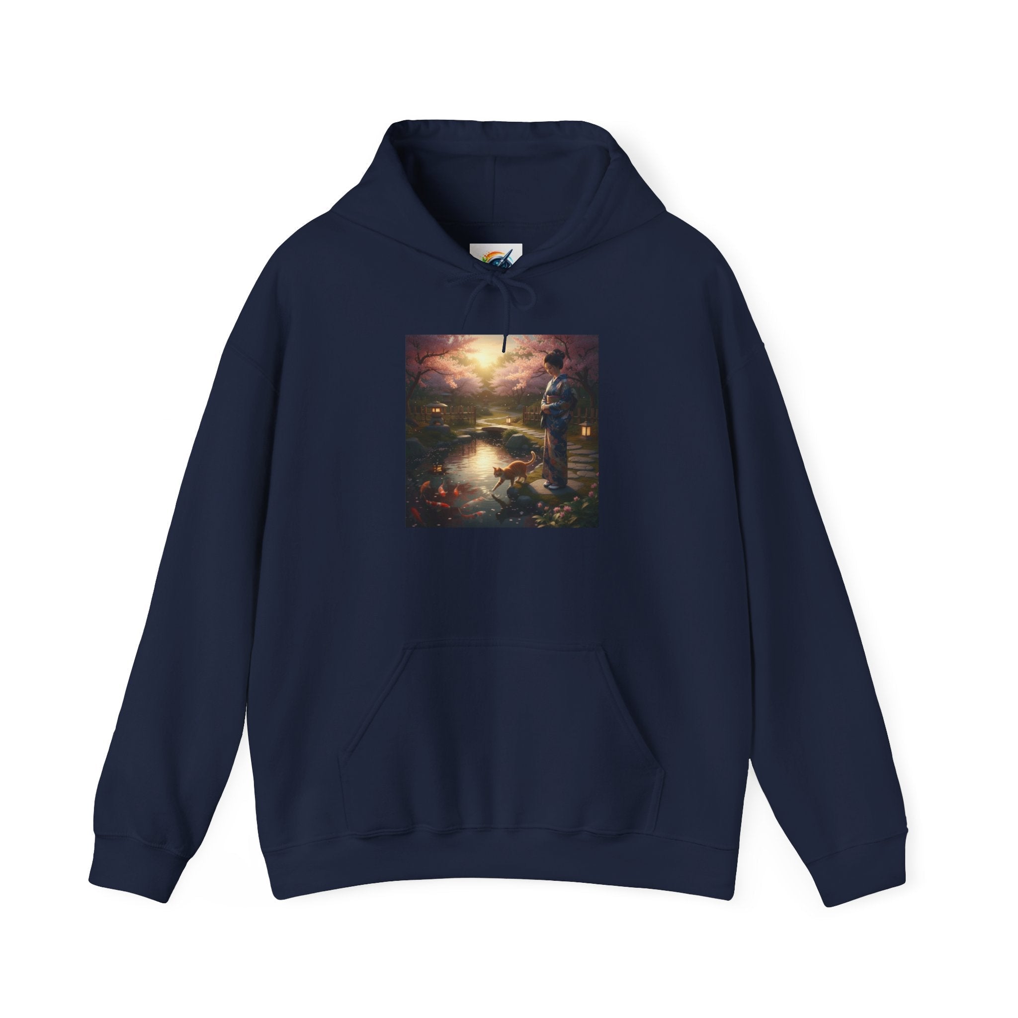 Japanese Garden Print Hoodie - AI Market Visuals Hoodie