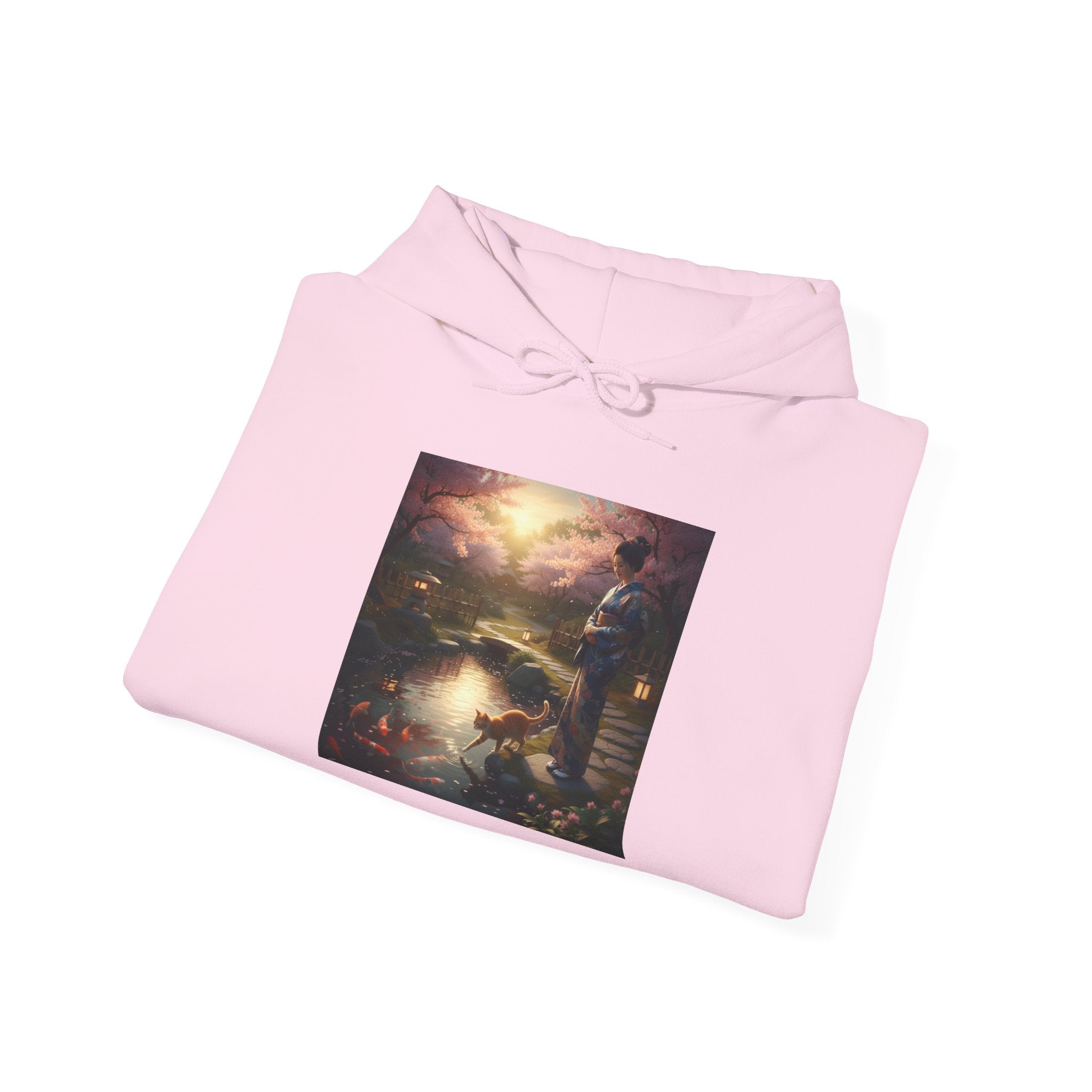 Japanese Garden Print Hoodie - AI Market Visuals Hoodie