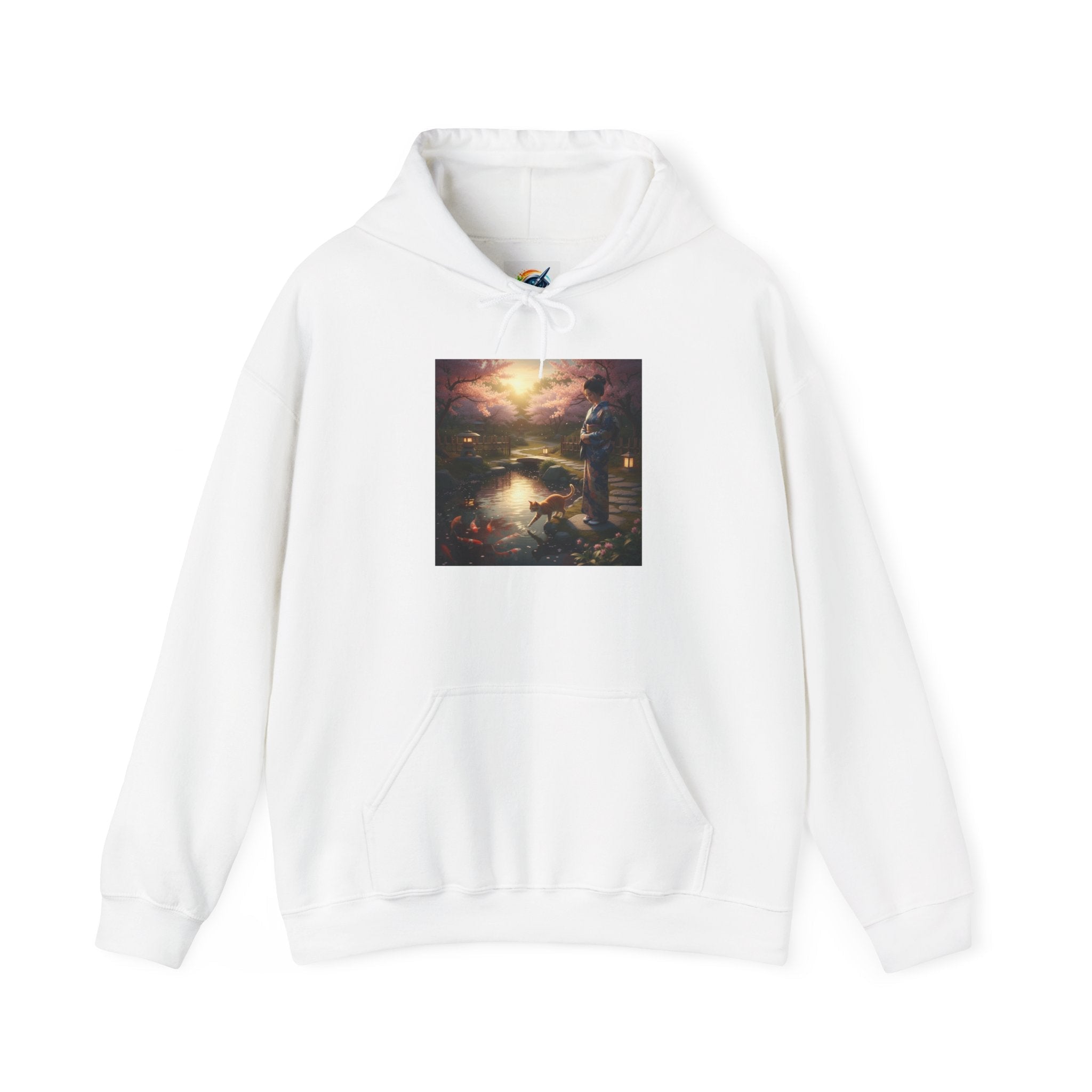 Japanese Garden Print Hoodie - AI Market Visuals Hoodie