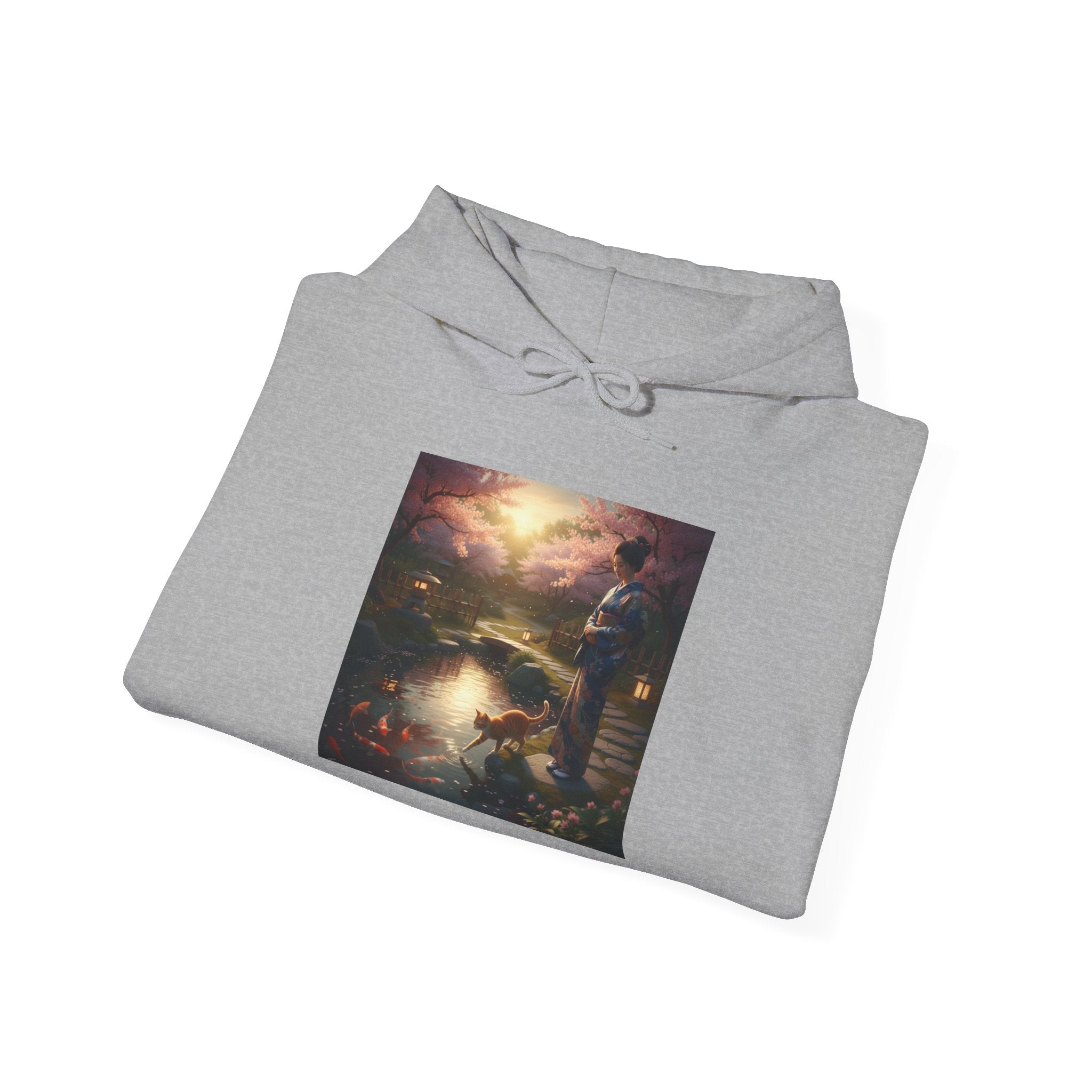 Japanese Garden Print Hoodie - AI Market Visuals Hoodie