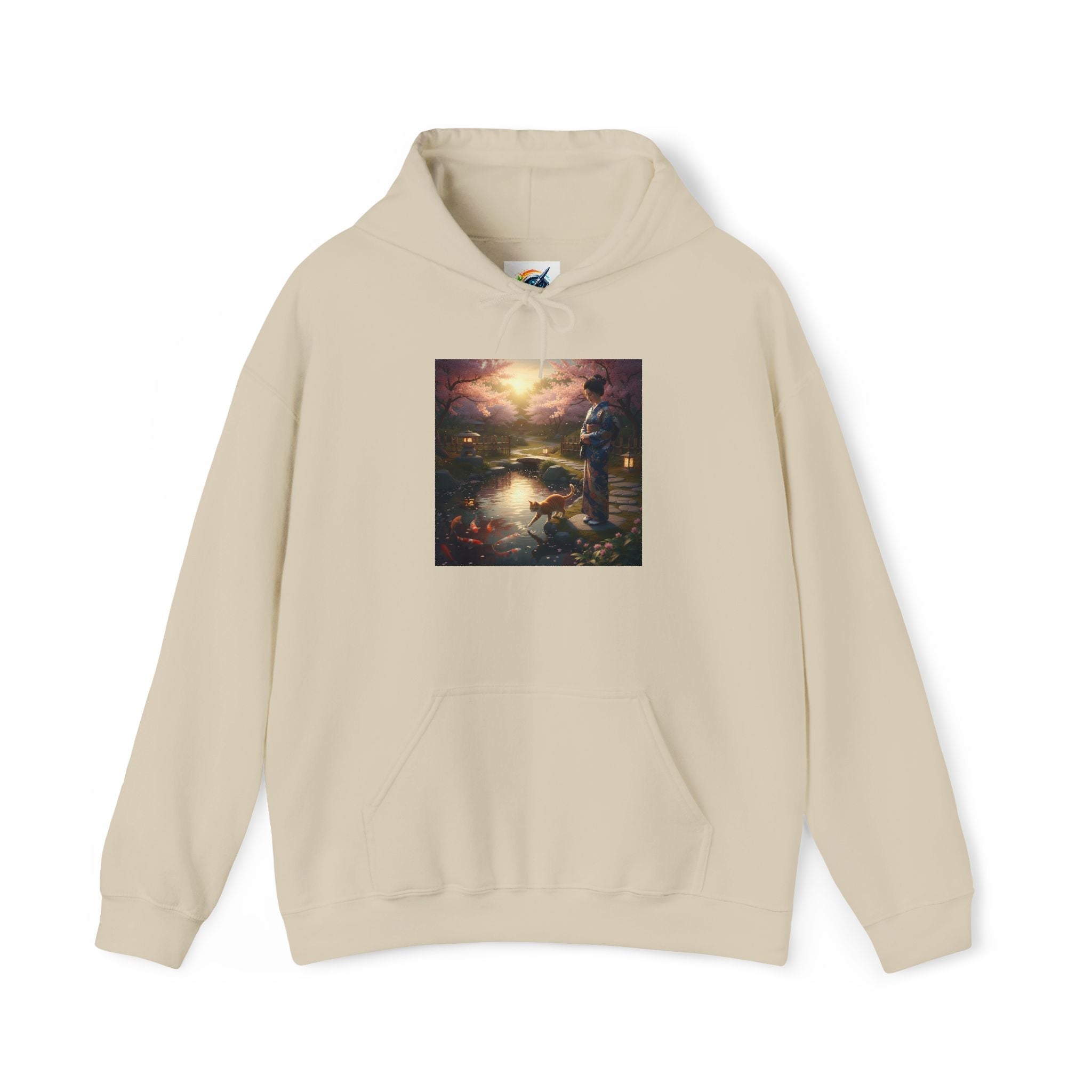 Japanese Garden Print Hoodie - AI Market Visuals Hoodie