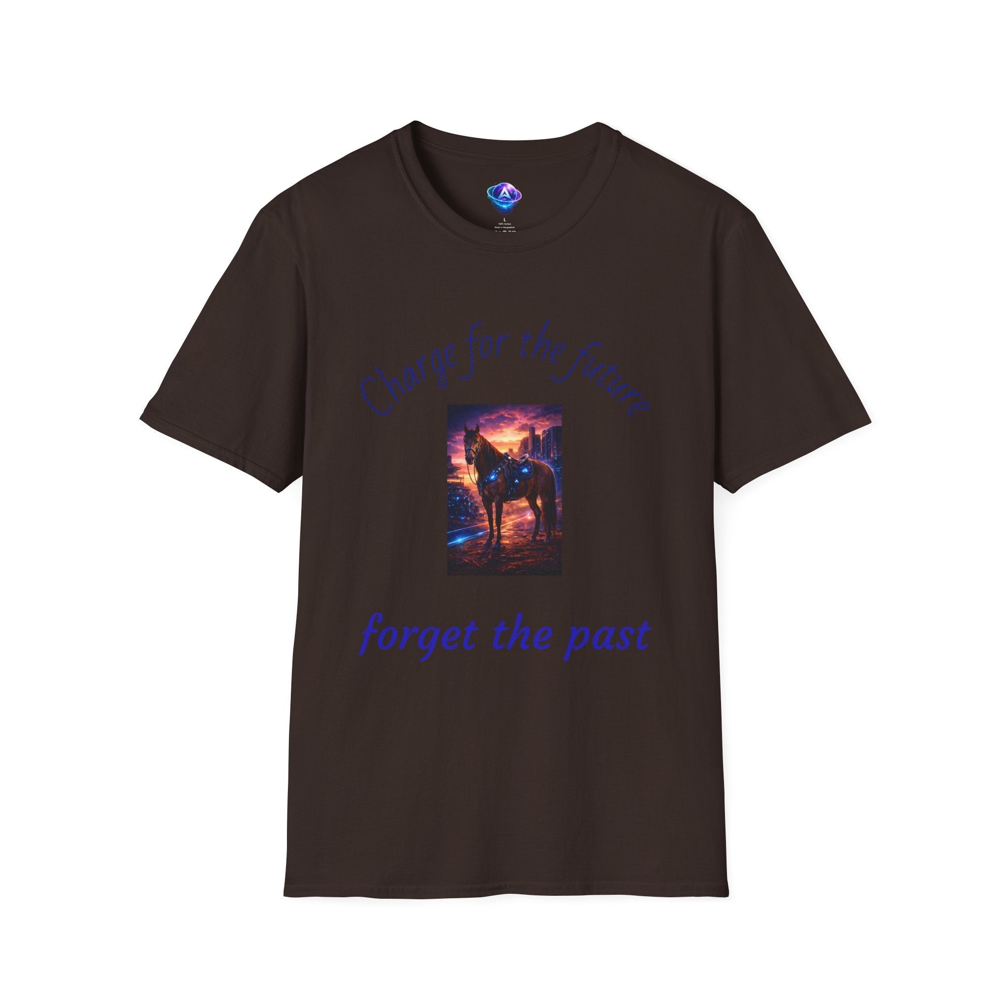 Printify motivational horse t-shirt with dark sunset horse design and inspirational text