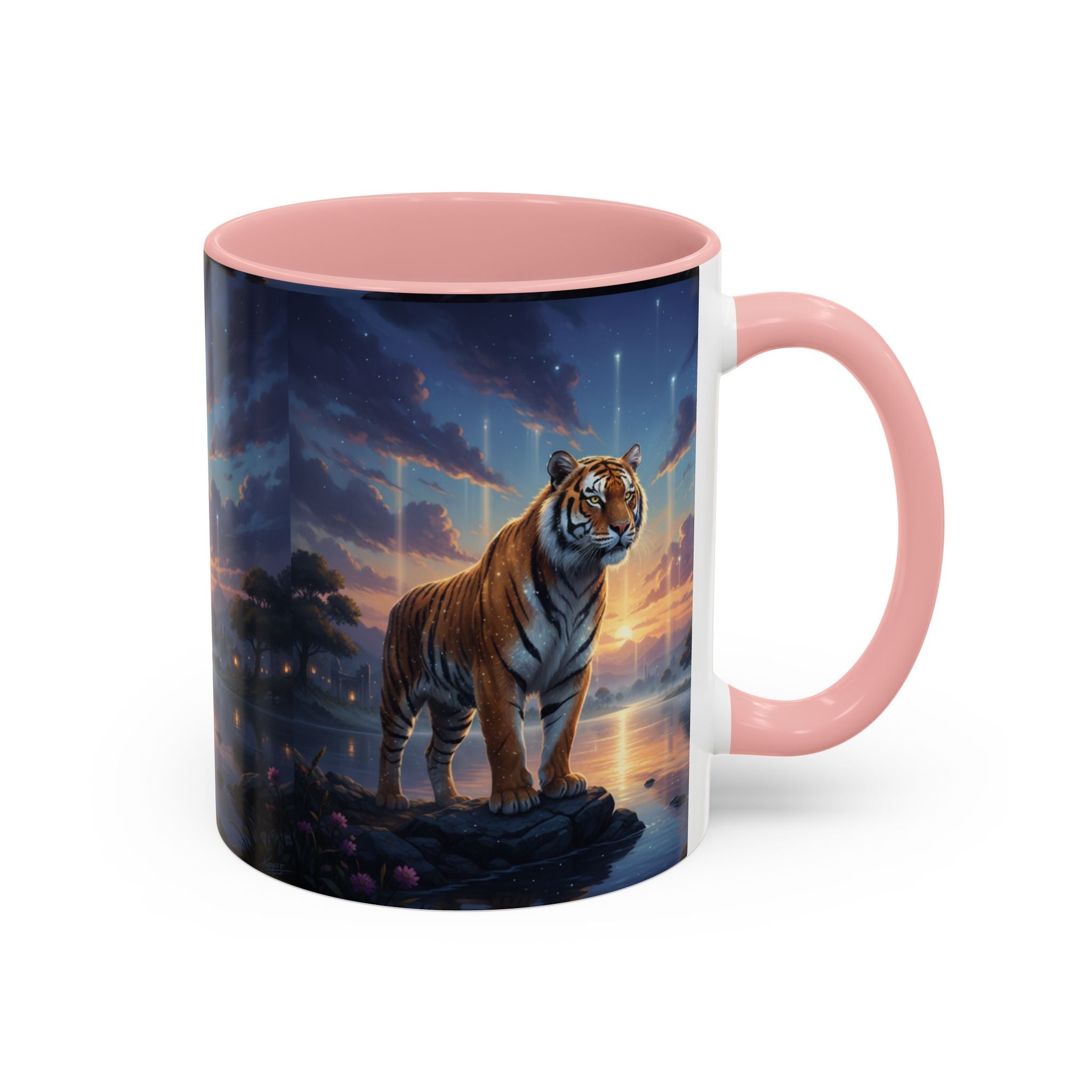 Tiger Sunset Coffee Mug - AI Market Visuals Mug