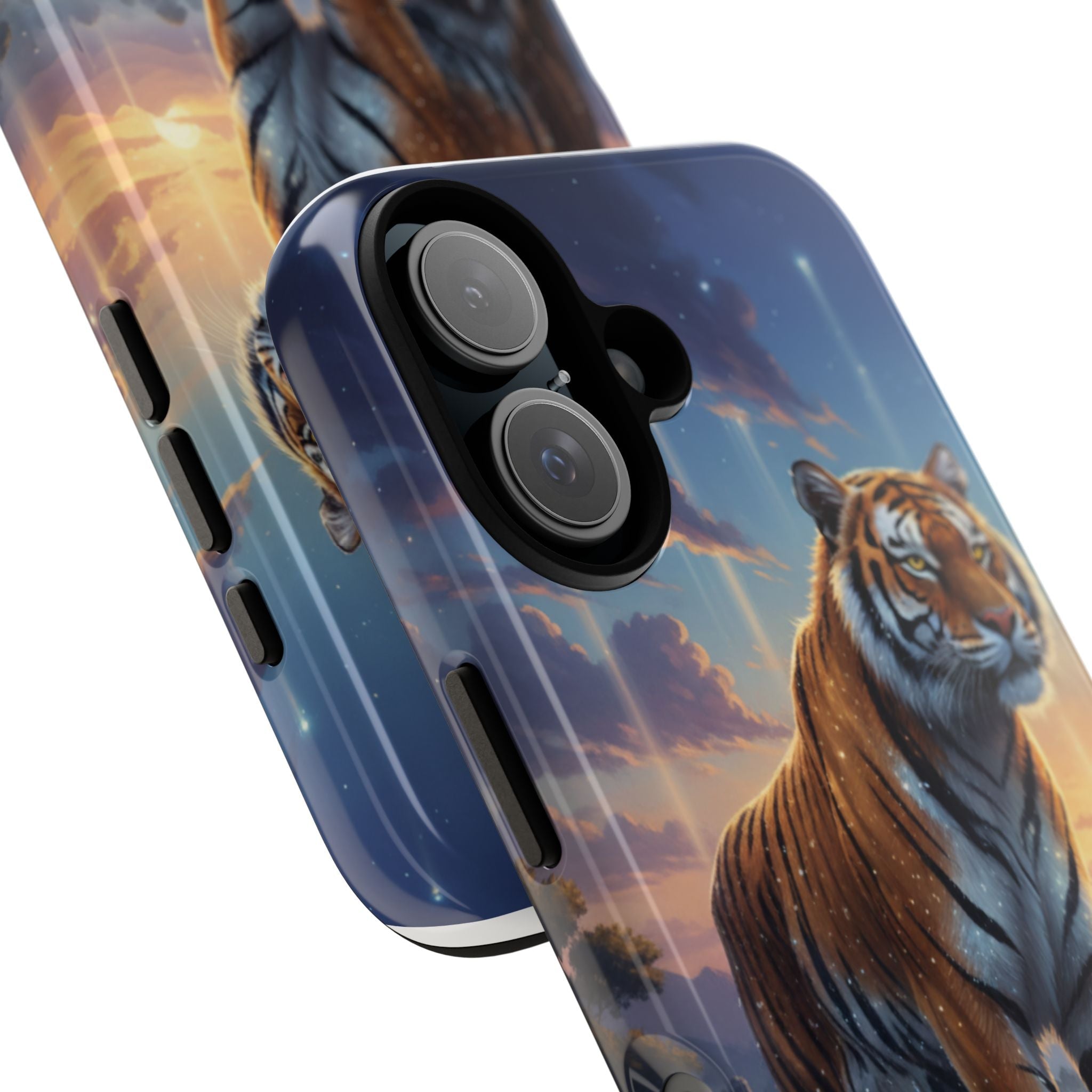 Tiger Sunset Protective iPhone Cover - AI Market Visuals Phone Case