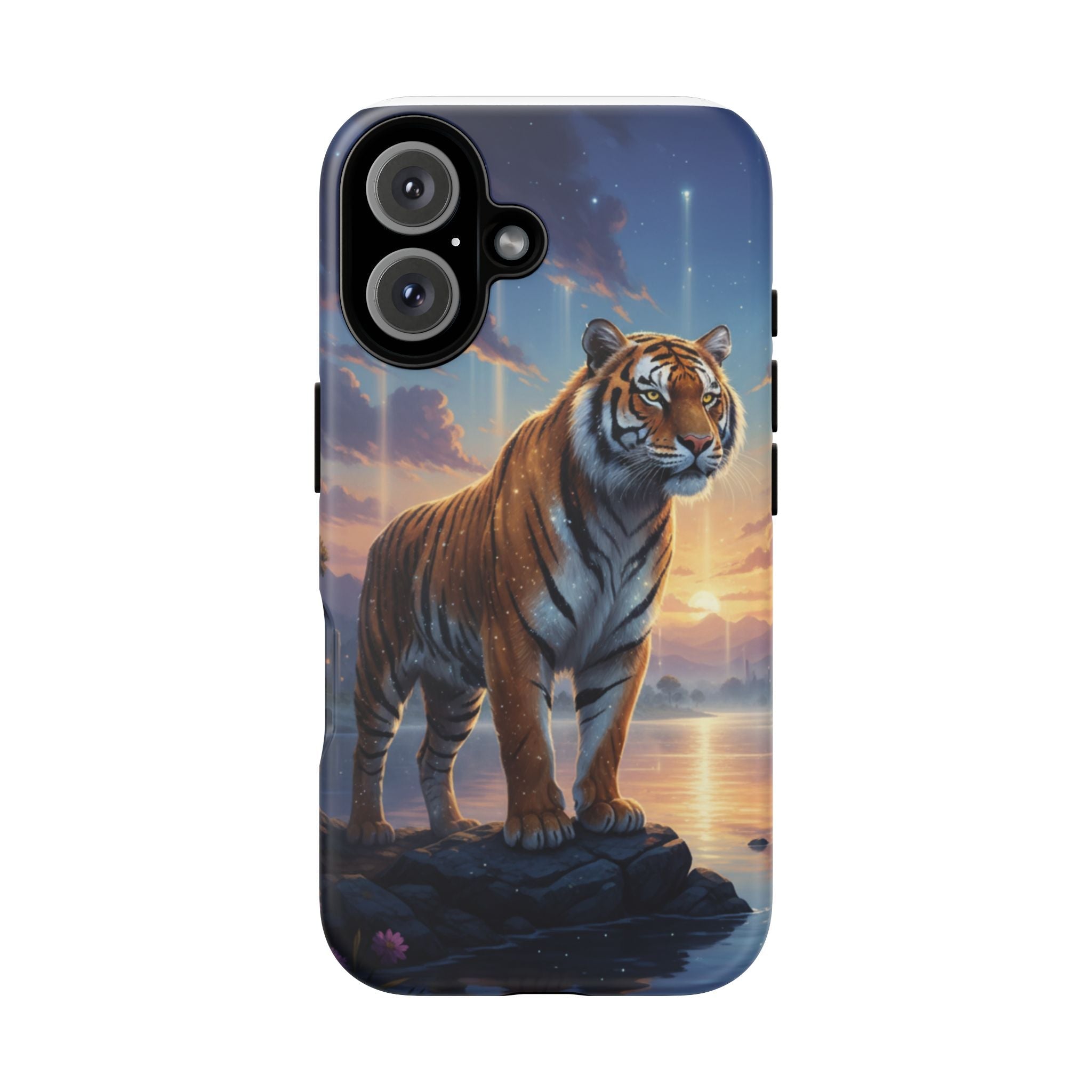 Tiger Sunset Protective iPhone Cover - AI Market Visuals Phone Case