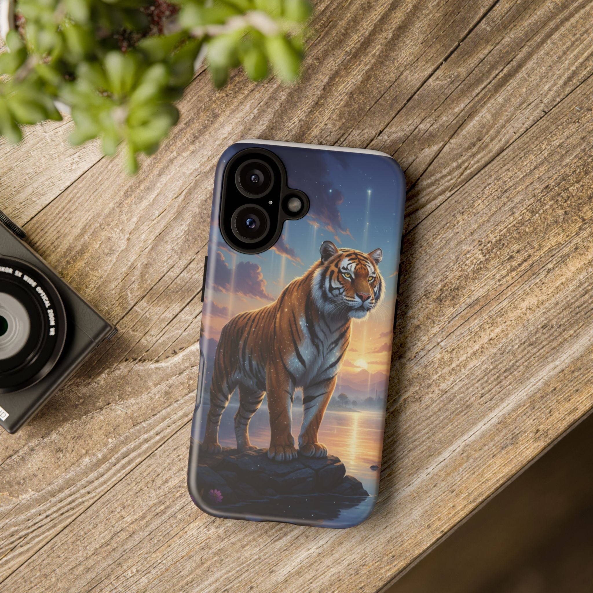 Tiger Sunset Protective iPhone Cover - AI Market Visuals Phone Case