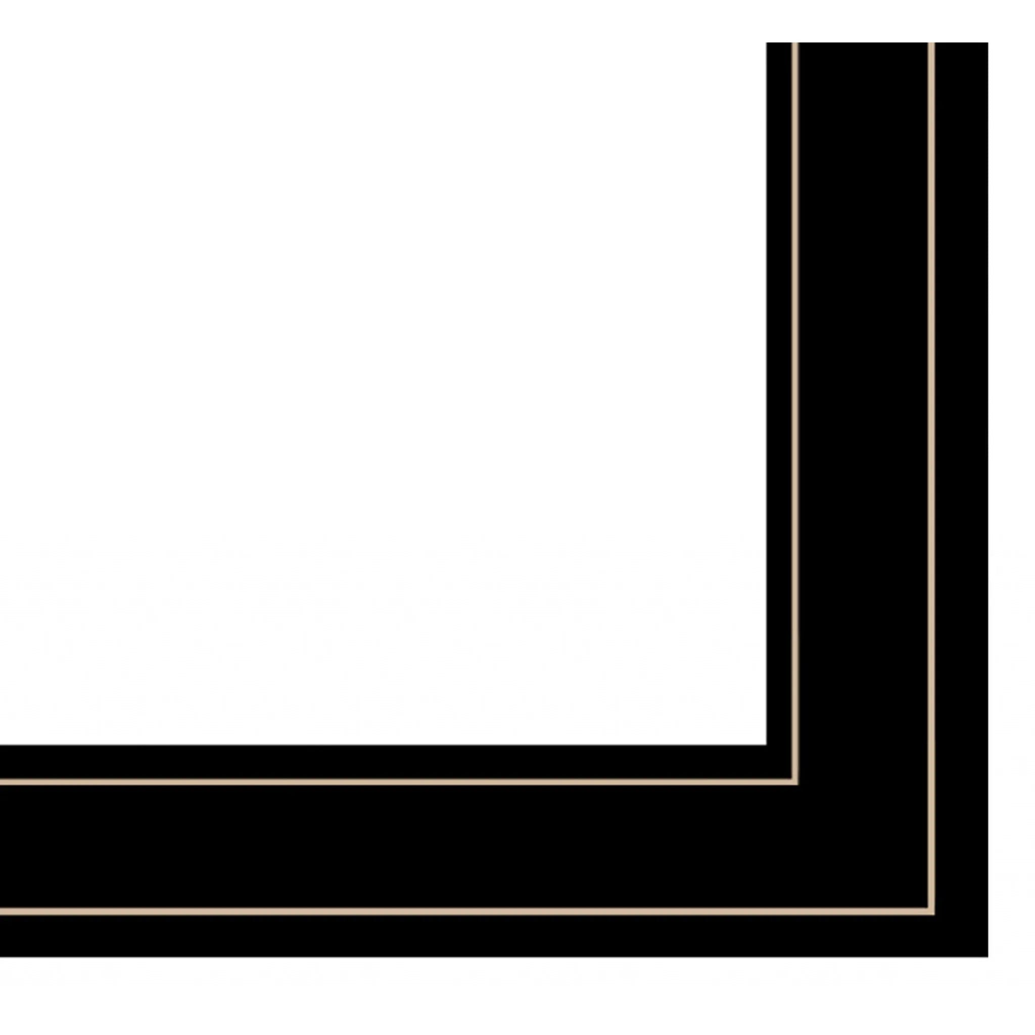 Black and gold corner frame for AI generated leaf wall art by AI Market Visuals